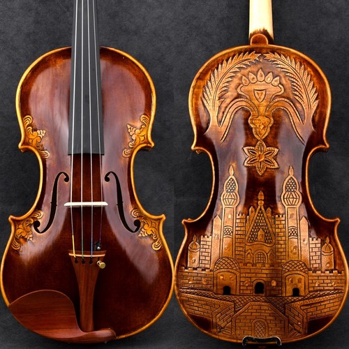 Master carved castle violin - master,